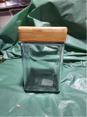 Anchor Hocking Square Glass Jar with Bamboo Lid